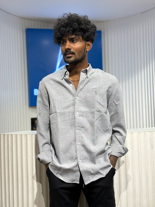 Grey Linen Blended Shirt