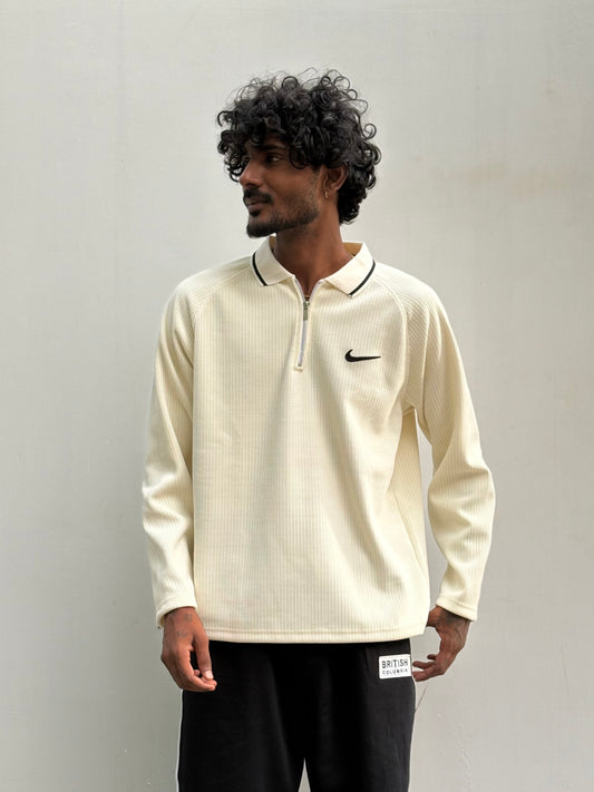 Off White Zipper Sweatshirt