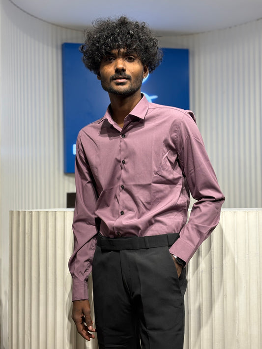 Onion Pink Slim Fit Liquid Shirt