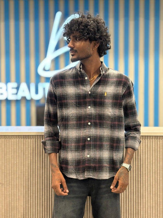 Black Flannel Checked Shirt