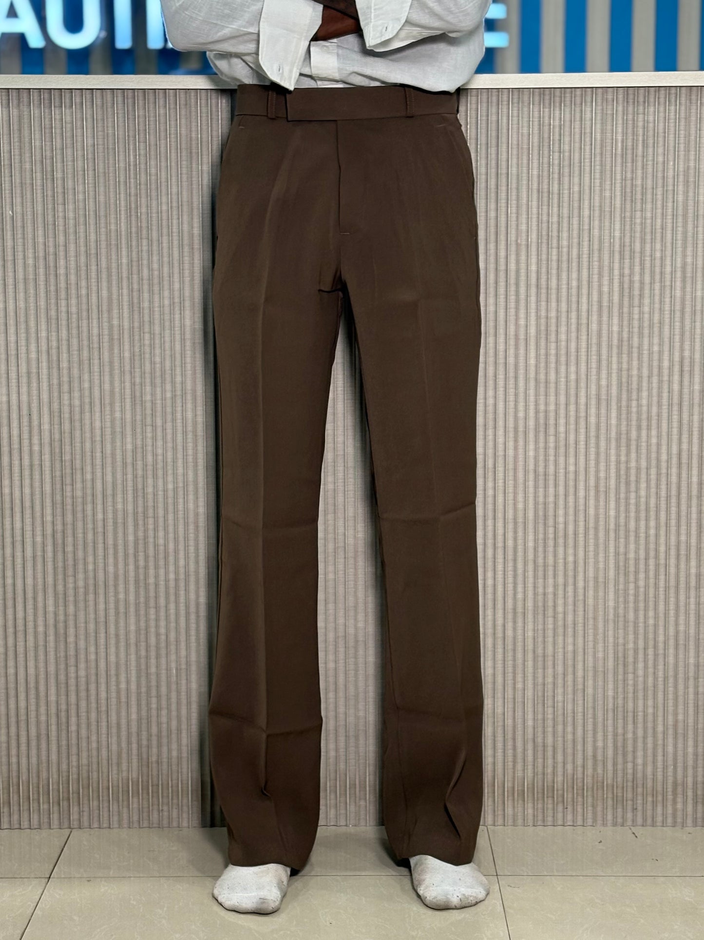 Brown Bootcut Formal Pants