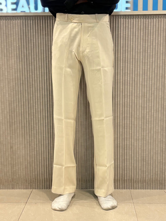 Cream Bootcut Formal Pants
