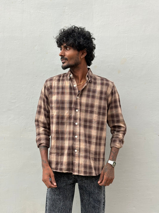 Brown Flannel Checked Shirt