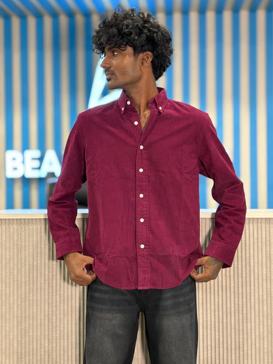 Deep Wine Corduroy Shirt