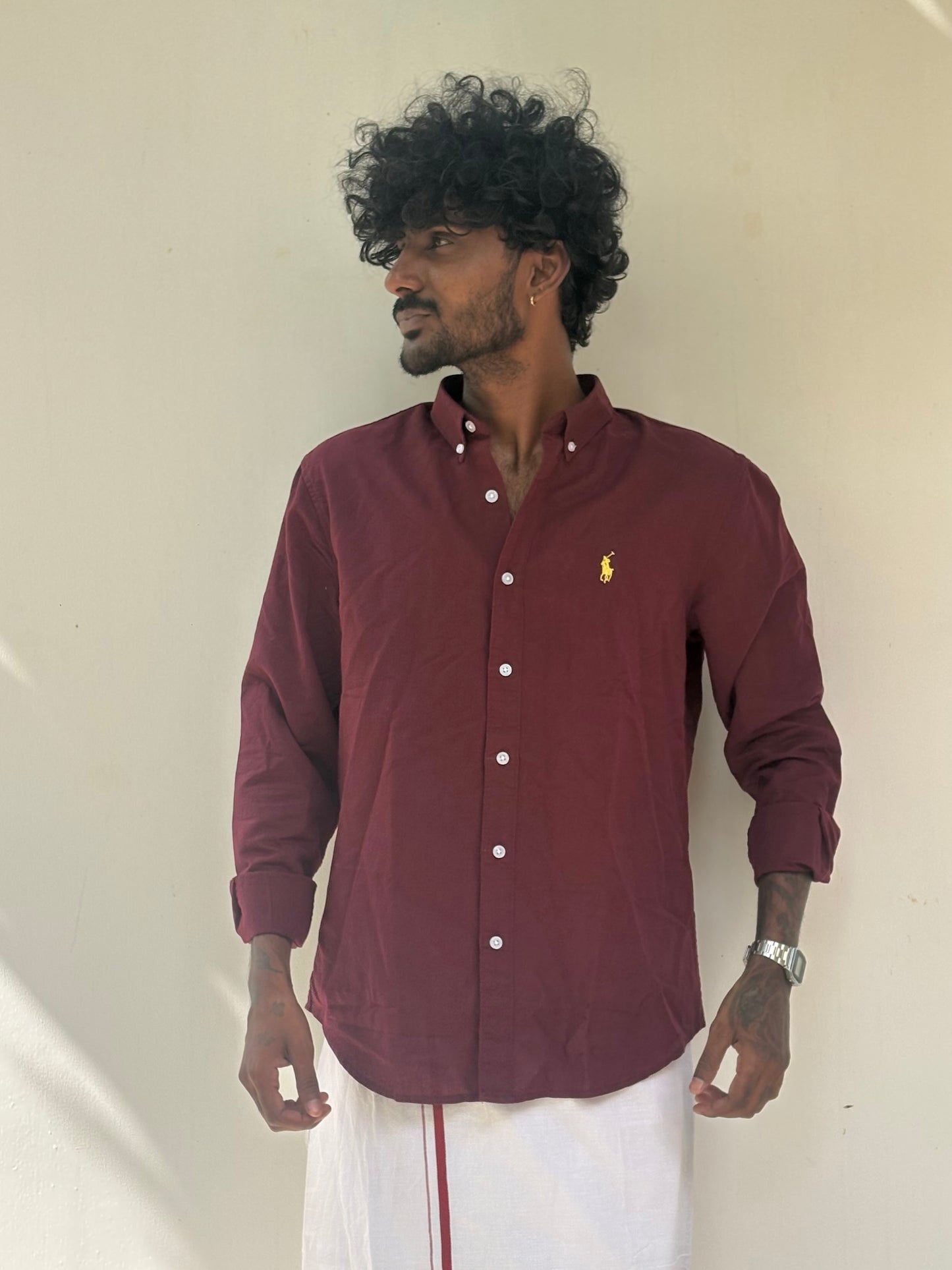 Maroon Linen Shirt