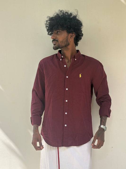 Maroon Linen Shirt