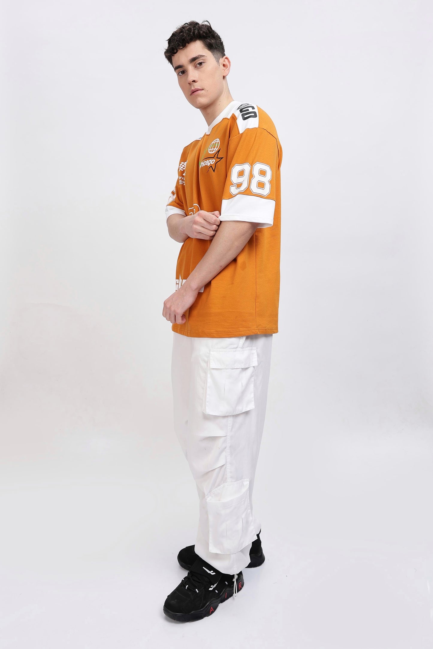 Orange And White Oversized Tshirt