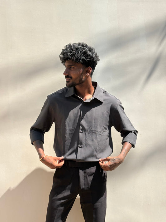 Dark Green Slim Fit Liquid Shirth