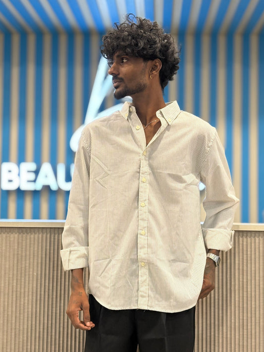 White Striped Old Money Shirt