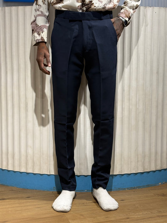 Navy Blue Polo Fit Formal Pants