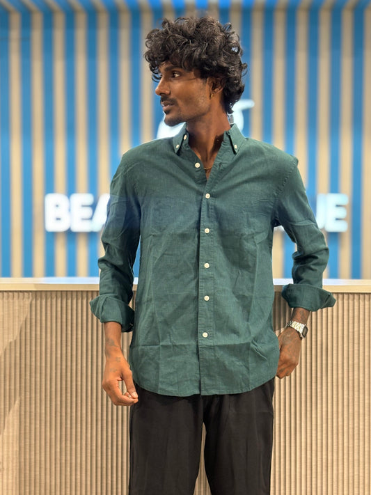 Dark Green Linen Shirt
