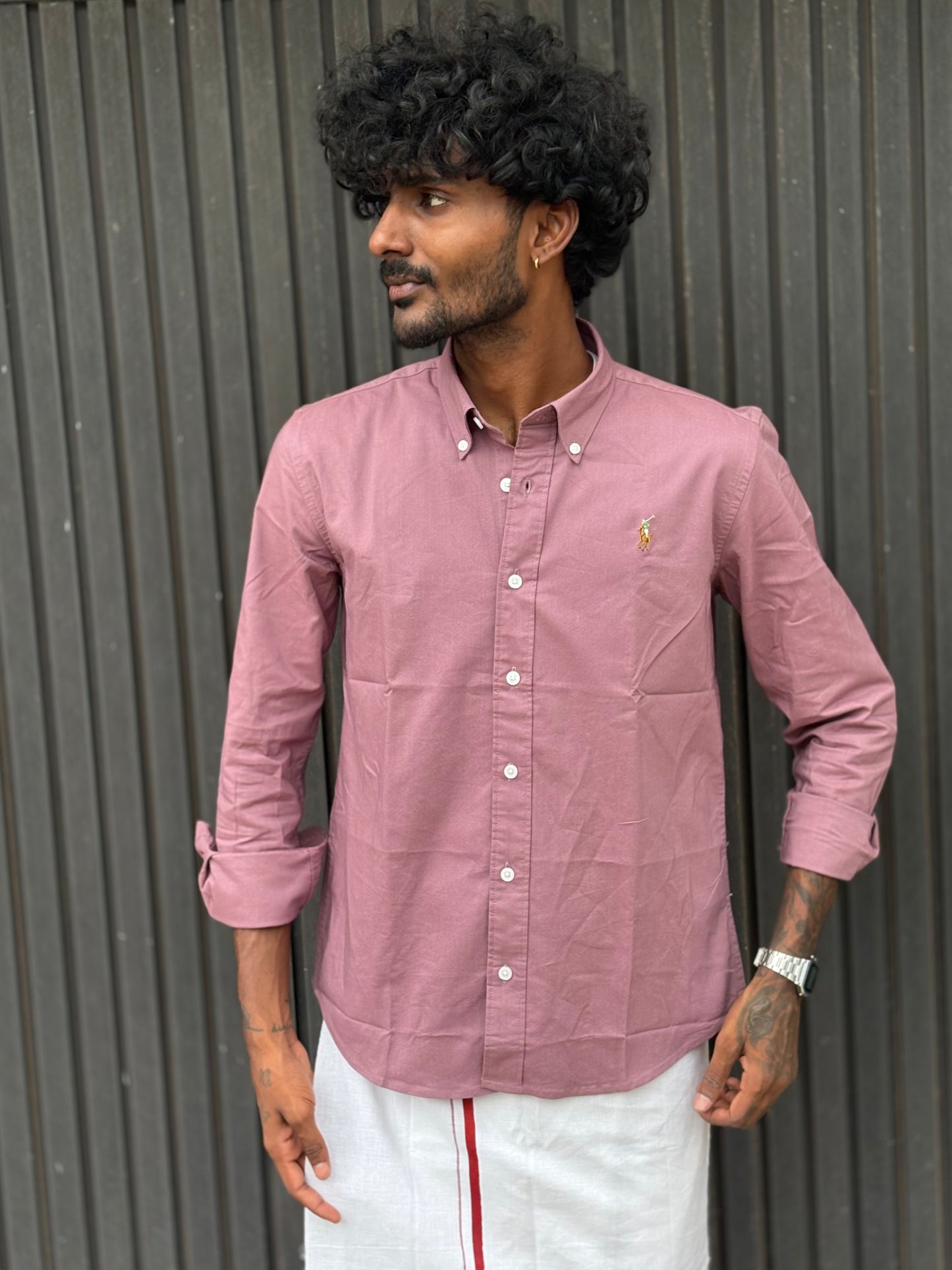 Pink Poly Oxford Shirt