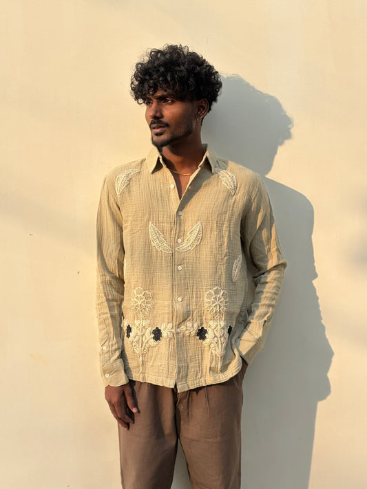 Beige Embroidery Shirt