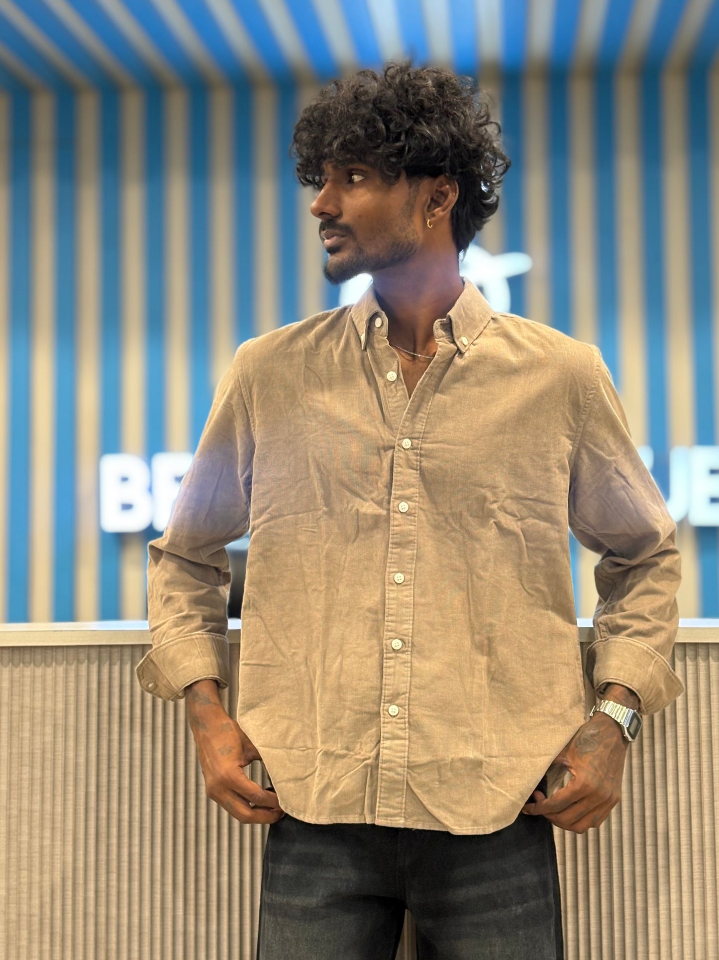 Beige Corduroy Shirt