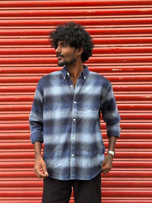 Blue Flannel Checked Shirt