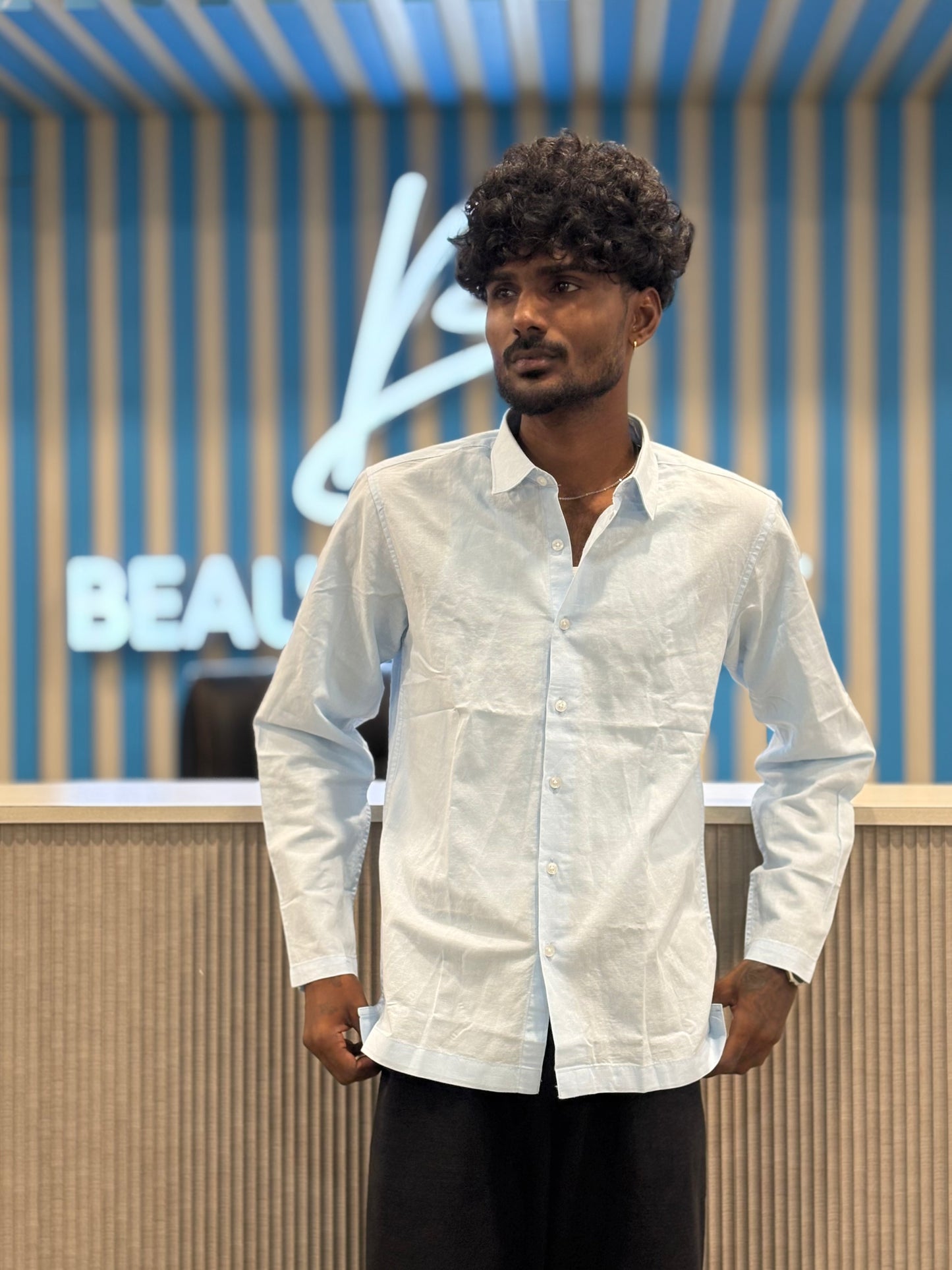 Light Blue Linen Shirt