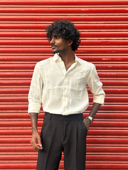 Off White Embroidery Shirt