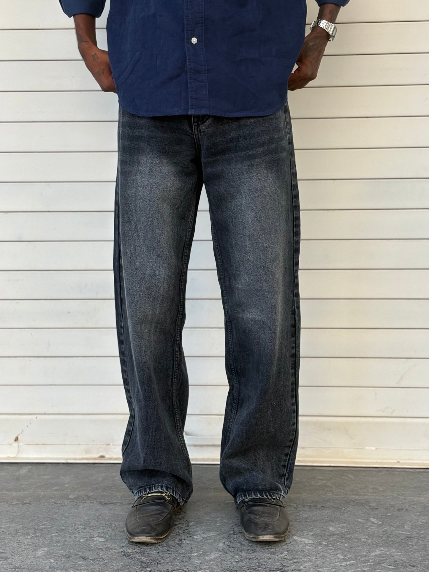 Dark Black Baggy Jeans