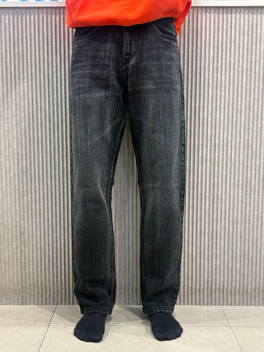 Black Acid Wash Baggy Jeans