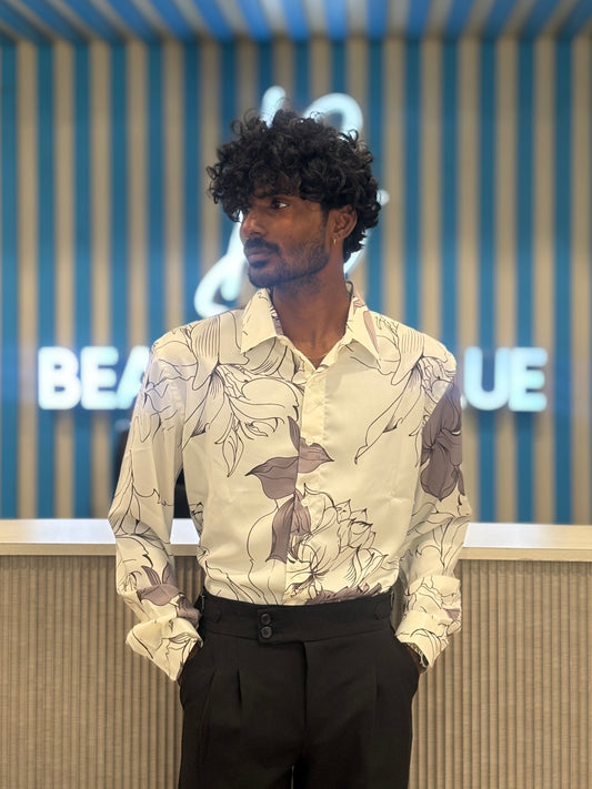 White Rayon Viscose Shirt