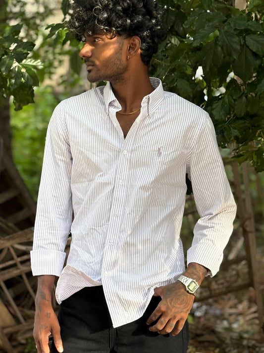 Violet Striped Old Money Shirt