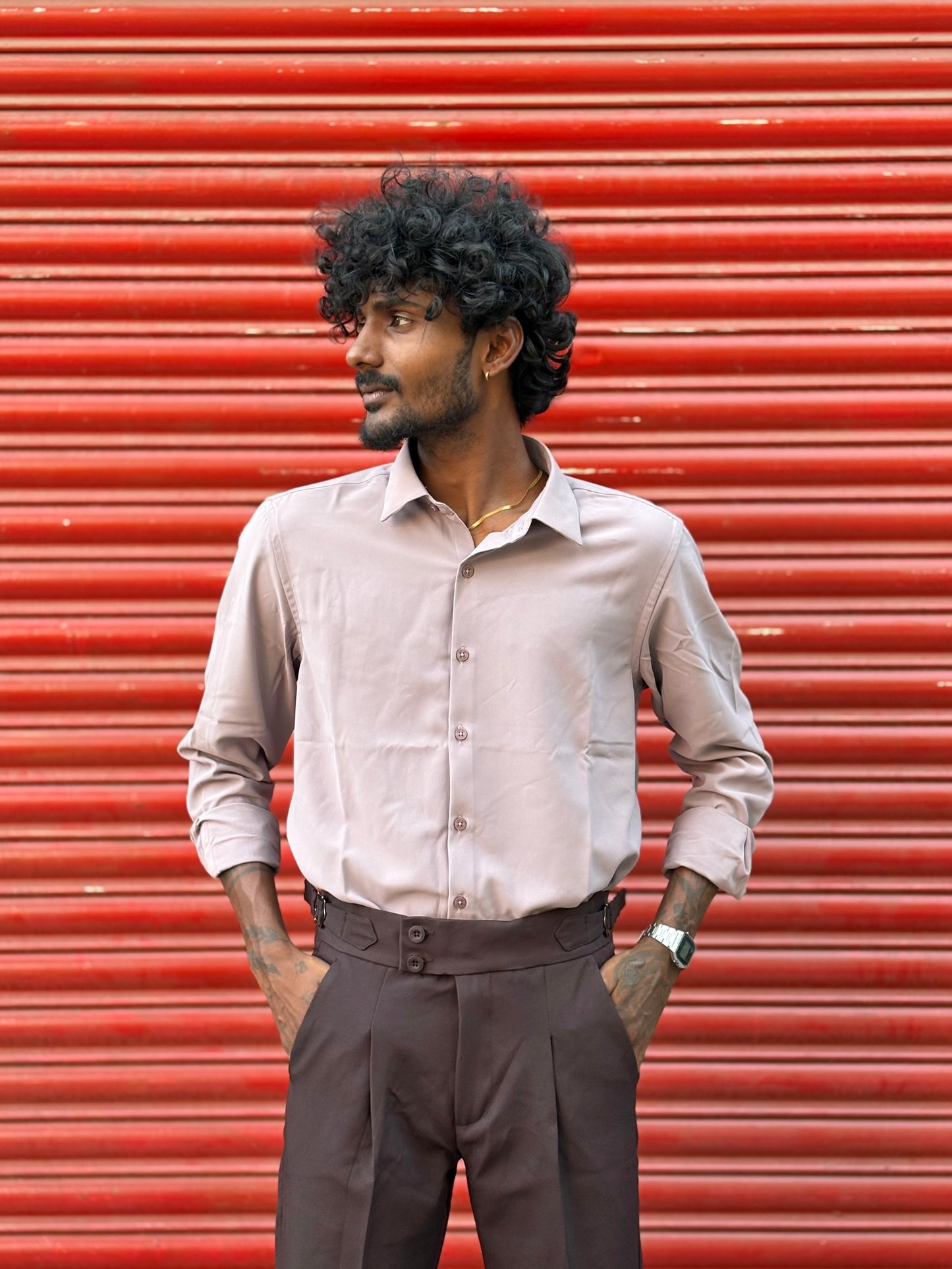 Dusty Pink Armani Solid Shirt