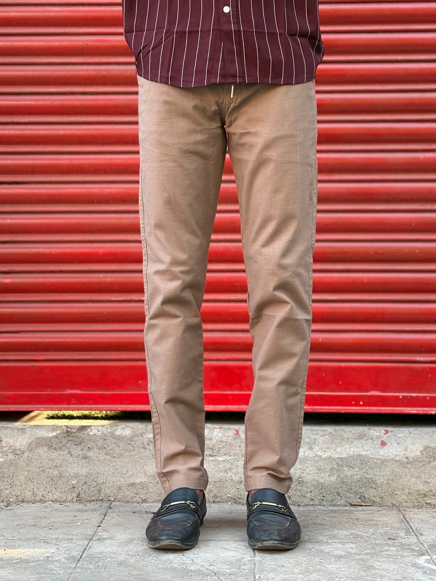 Brown Linen Regular Fit Draw String Pants