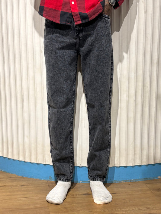 Black Acid Wash Mom Fit Jeans