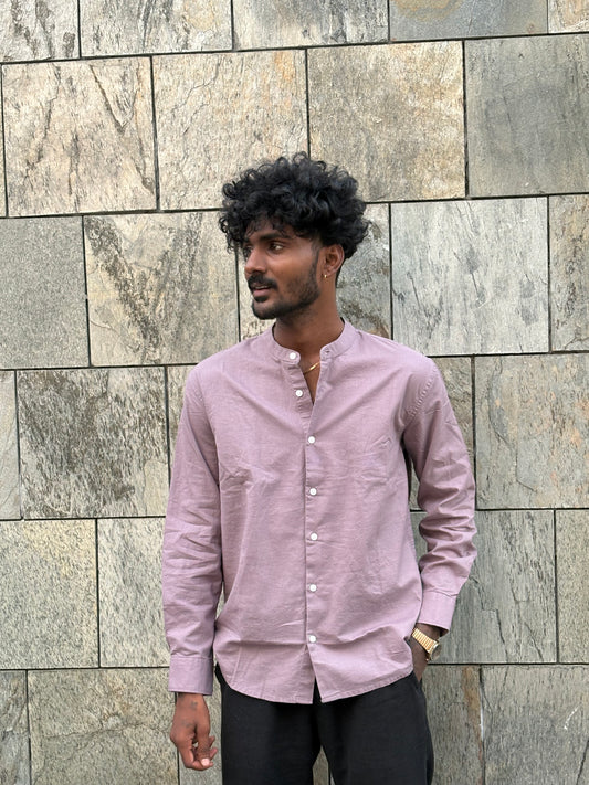 Black Currant Mandarin Collar Shirt