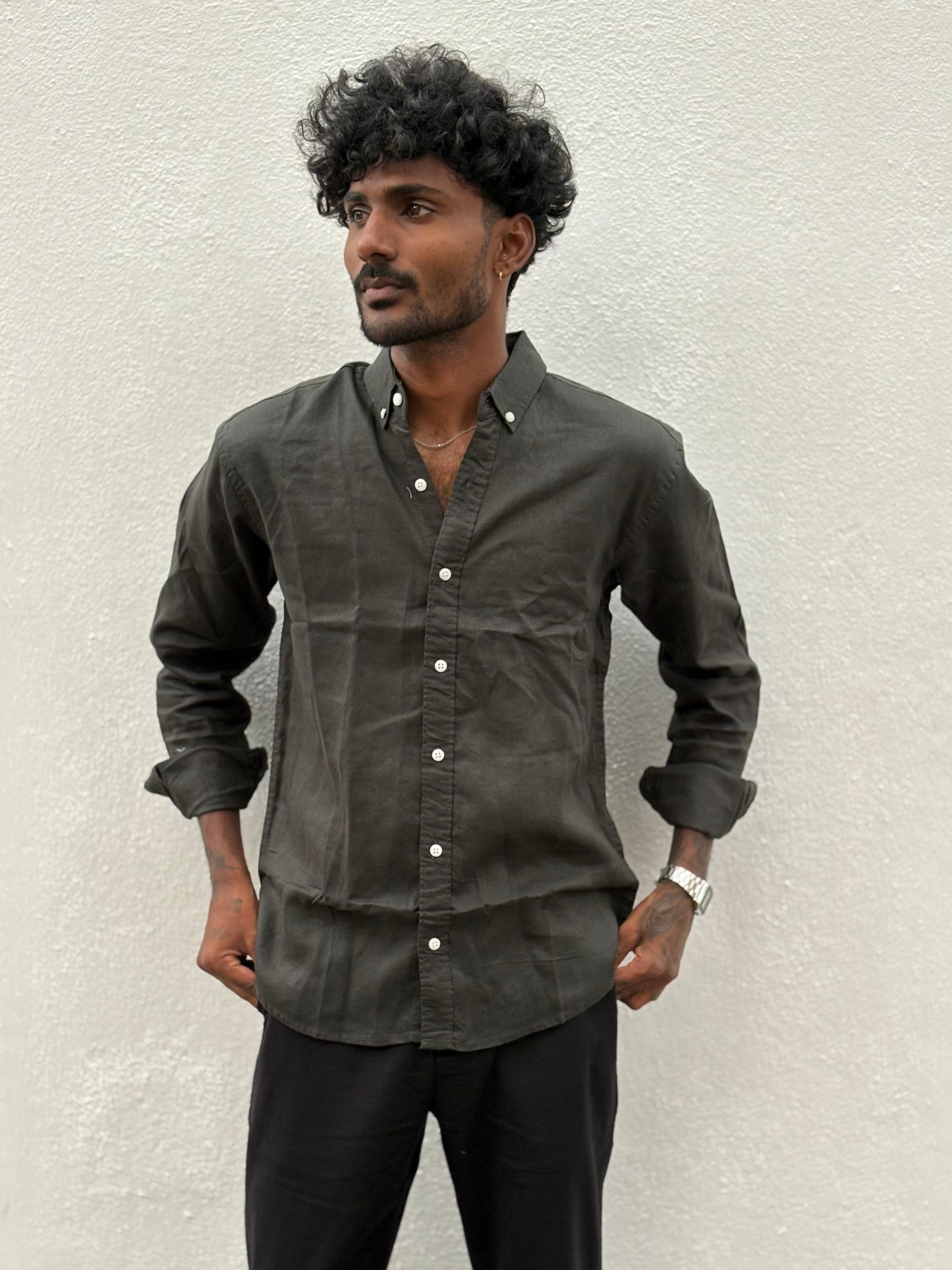 Dark Grey Linen Shirt