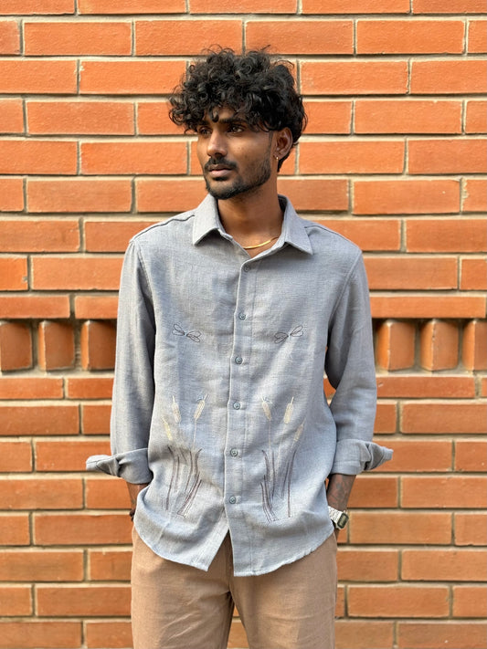 Grey Embroidery Shirt
