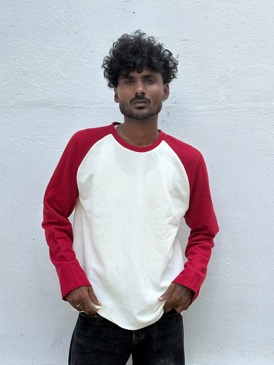 Red And White Full Sleeve Tshirt
