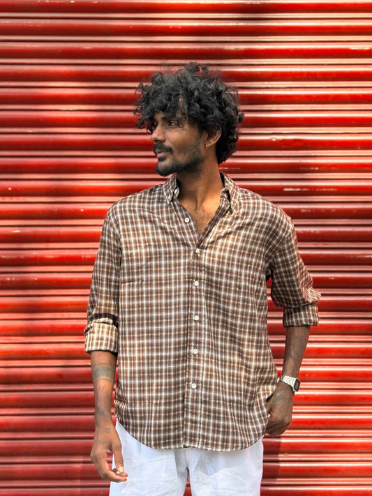 Brown Flannel Checked Shirt