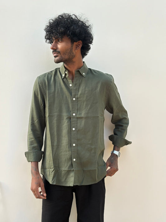 Green Linen Shirt