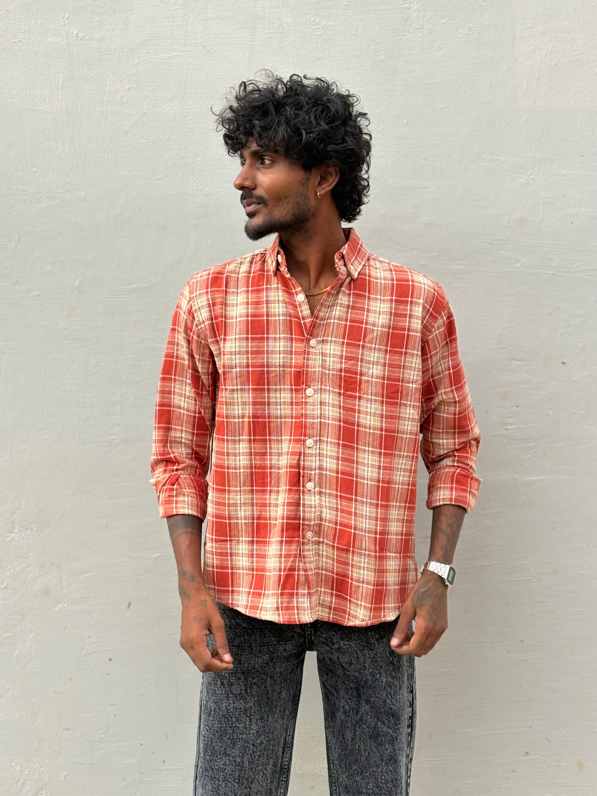 Red Flannel Checked Shirt
