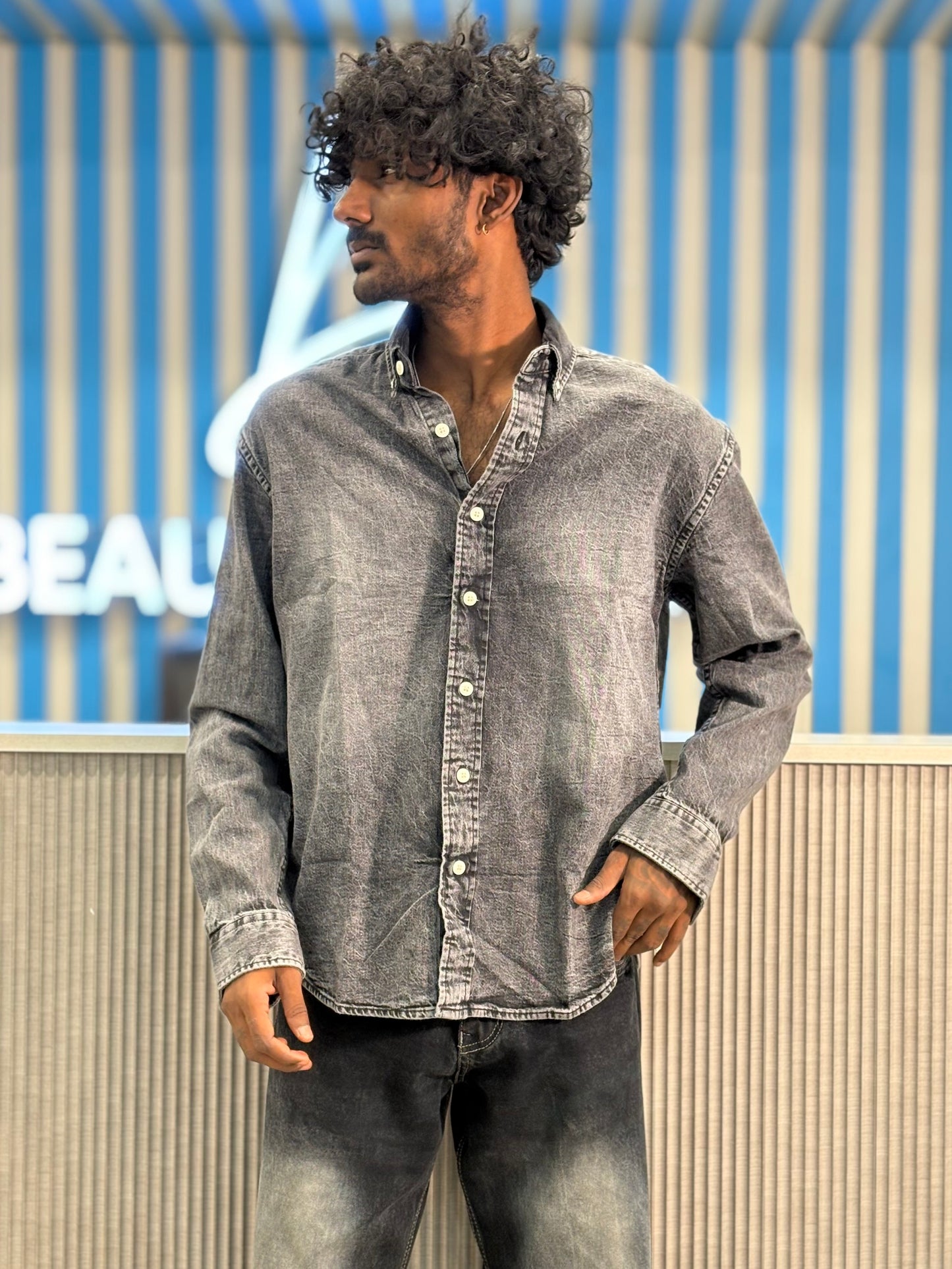Grey Denim Shirt