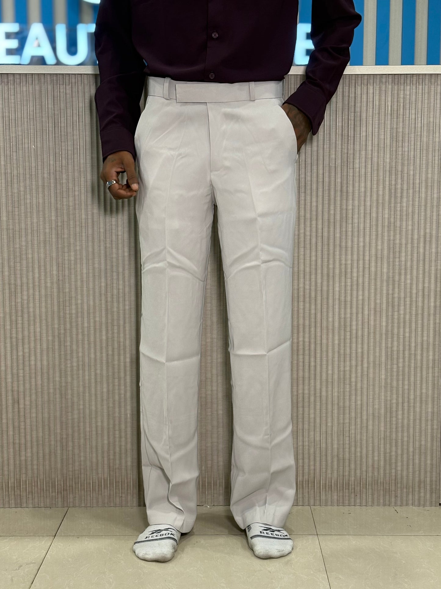 Light Grey Armani Loose Fit Pants