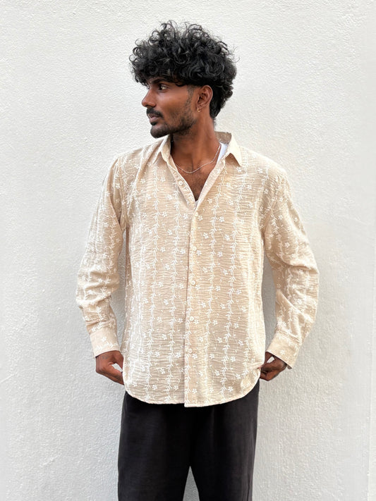 Beige Embroidery Shirt