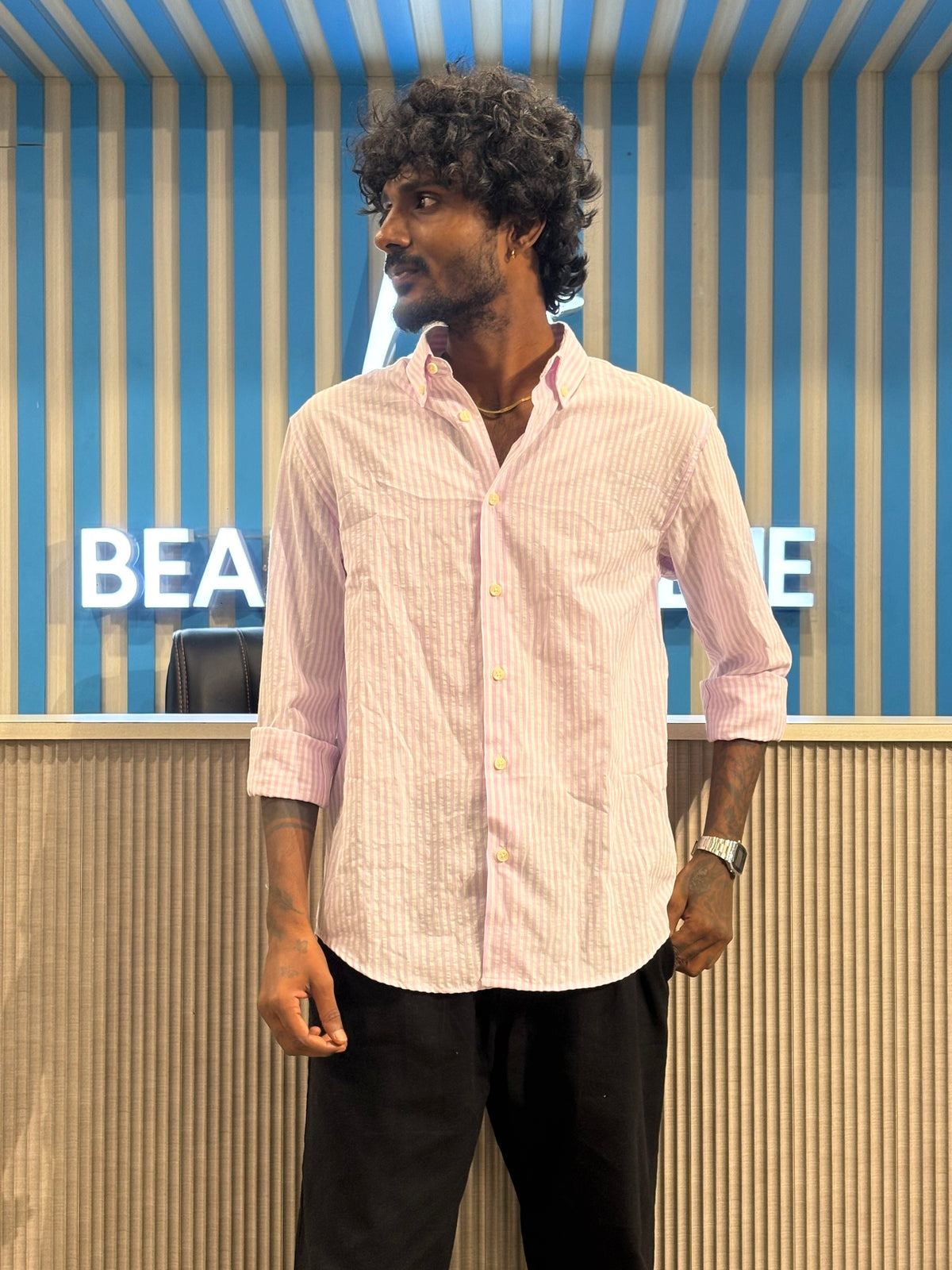Pink Striped Shirt