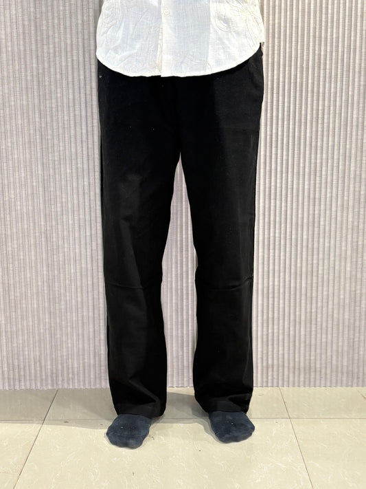 Black Linen Relaxed Fit Draw String Pants