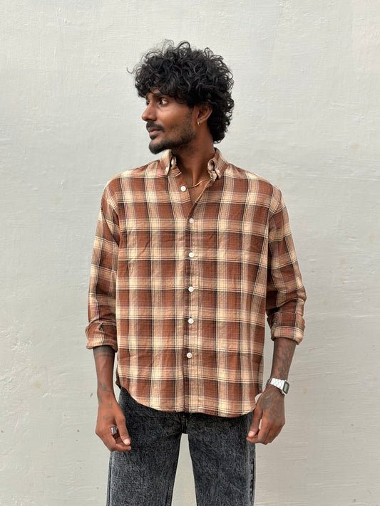 Brown Flannel Checked Shirt