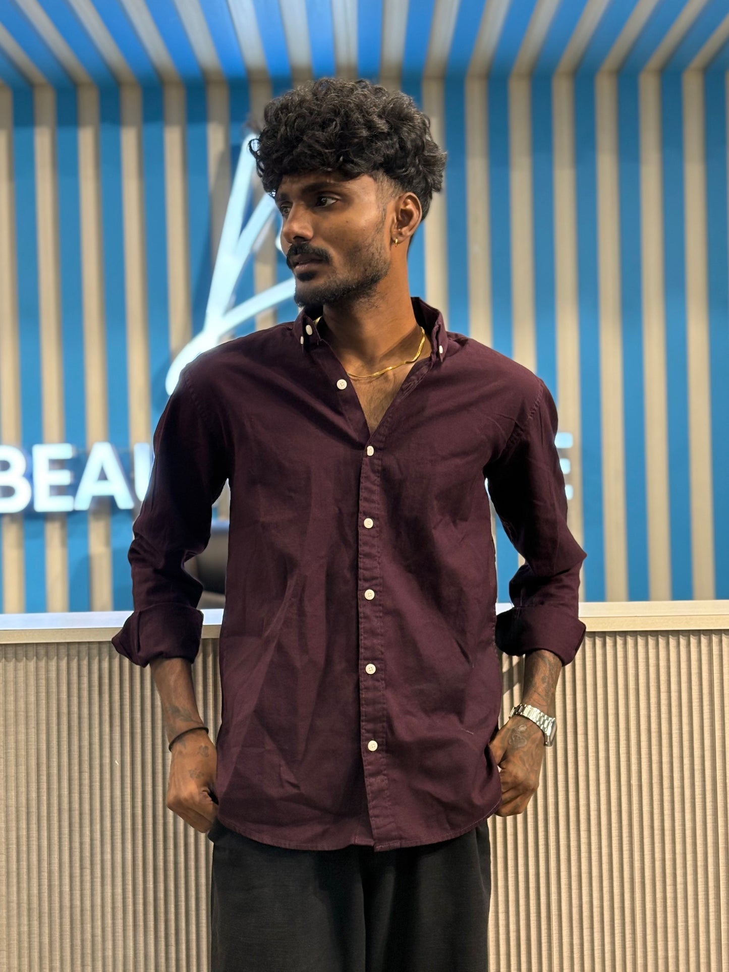Violet Linen Shirt