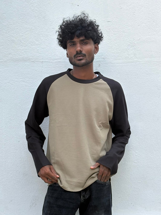 Black And Beige Full Sleeve Tshirt