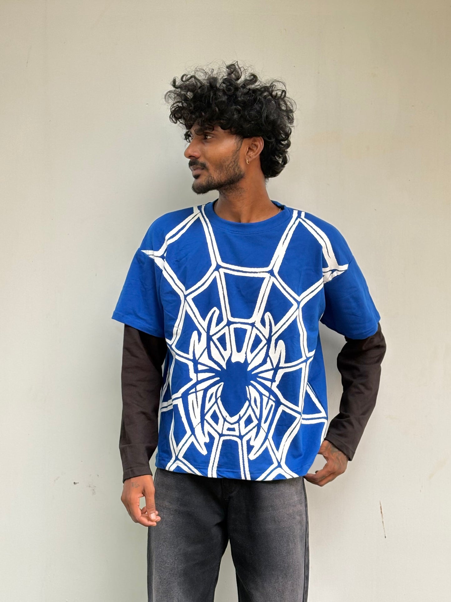 Blue SpiderMan Doctor Sleeve Tshirt