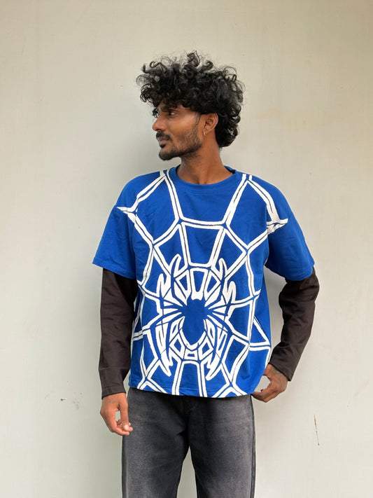 Blue SpiderMan Doctor Sleeve Tshirt