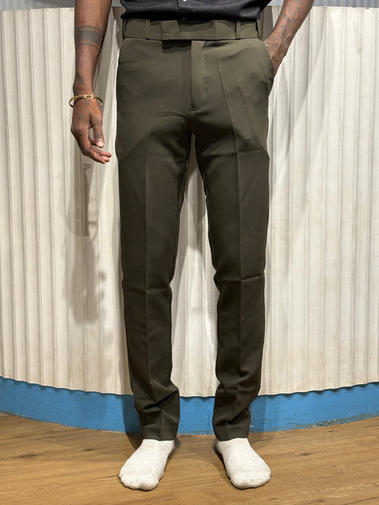 Dark Green Polo Fit Formal Pants
