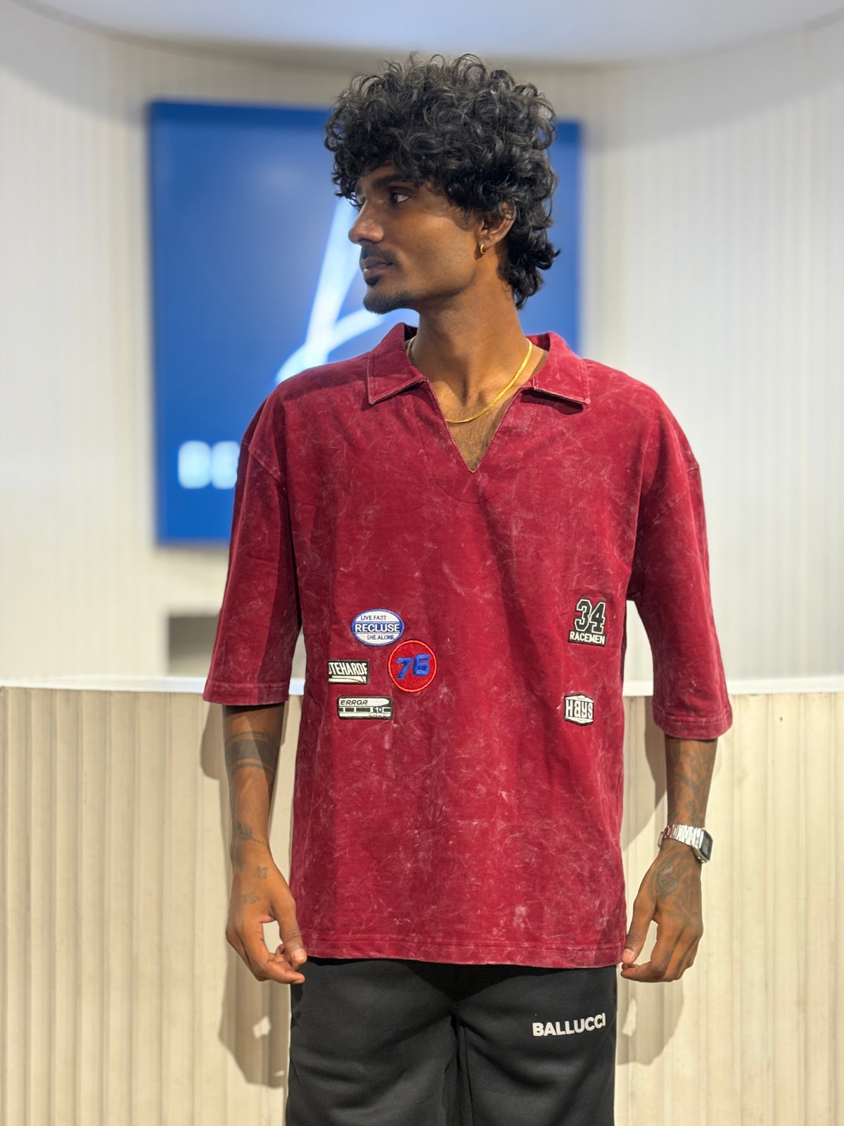 Racing Red Polo Oversized Tshirt