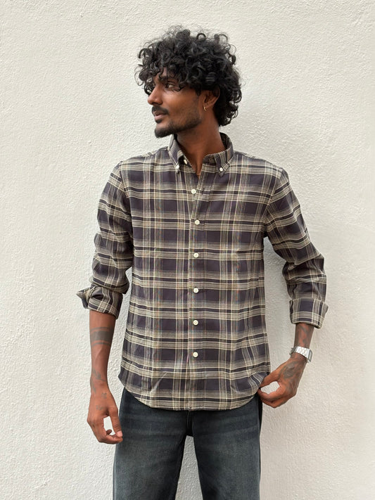 Black Imported Checked Shirt