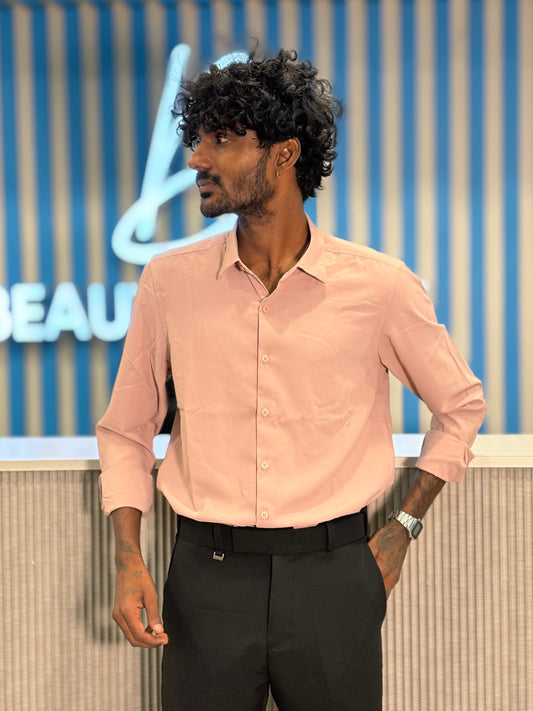 Peach Armani Solid Shirt