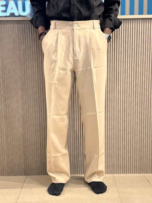 Beige Korean Baggy Pants